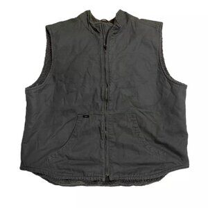 Lee Premium Select Vest Mens XLarge Sherpa Fleece Lined Zip Up Heavy Duty Grey